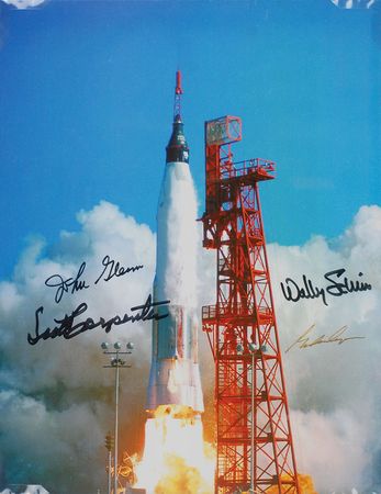 Lot #5010 Mercury 7 Signed Photograph and 40th Anniversary Display - Image 2