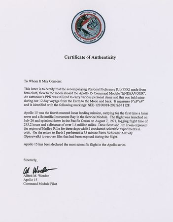 Lot #5080 Al Worden?s Apollo 15 Flown PPK  - Image 5