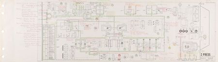 Lot #5039 Gene Kranz?s Apollo 9 Suit and Pressurization Schematic - Image 1