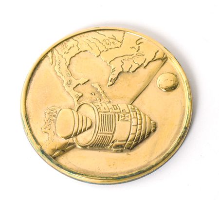 Lot #5033 Apollo 1 Gold-plated Flightline Medallion - Image 1