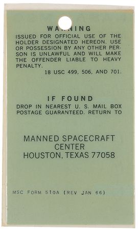 Lot #5022 Gene Kranz?s Gemini 12 Operations Badge - Image 2