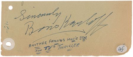 Lot #978 Boris Karloff Signature - Image 1