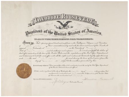Lot #37 Theodore Roosevelt Signed Document