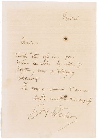 Lot #771 Hector Berlioz Handwritten Letter Signed - Image 2