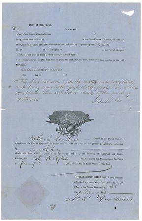 Lot #745 Nathaniel Hawthorne Signed Document - Image 1