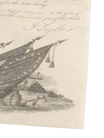 Lot #12 John Tyler: The president rewards “gallantry and good conduct in the War against the Florida Indians” - Image 3