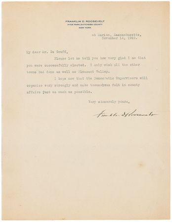 Lot #97 Franklin D. Roosevelt Typed Letter Signed - Image 1
