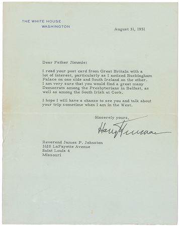 Lot #50 Harry S. Truman Typed Letter Signed - Image 1