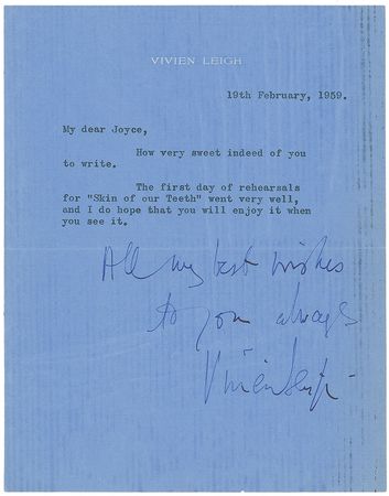 Lot #983 Vivien Leigh Typed Letter Signed - Image 1
