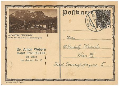 Lot #797 Anton von Webern Handwritten Letter Signed - Image 2