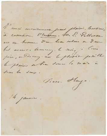 Lot #699 Victor Hugo Handwritten Letter Signed - Image 1