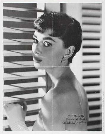 Lot #920 Audrey Hepburn: Gorgeous oversized image of Sabrina Fairchild - Image 1