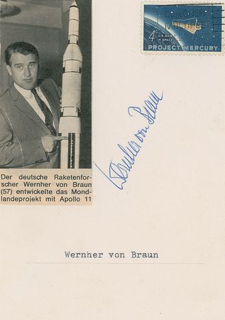 Lot #587 Wernher von Braun Signature - Image 1
