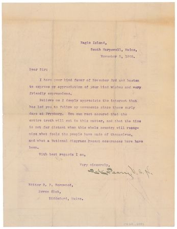 Lot #354 Robert E. Peary and Vilhjalmur Stefansson Typed Letters Signed - Image 2