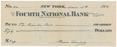 Lot #34 Grover and Frances Cleveland Checks