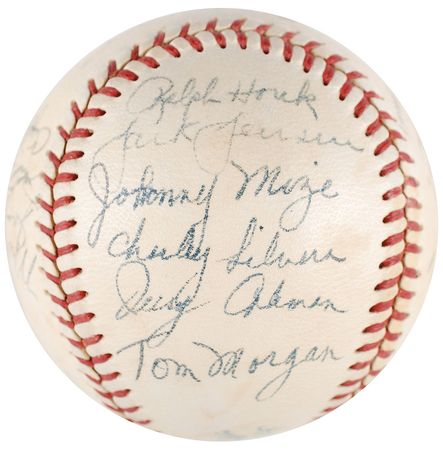 Lot #1043 NY Yankees: 1951: Gorgeous Yankees team-signed baseball from 1951—Mantle’s rookie year - Image 3