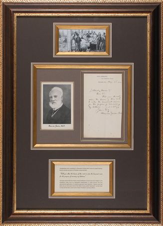 Lot #176 Alexander Graham Bell: Failing to save President Garfield?s life with his battery-powered metal detector, Alexander Graham Bell gives up hope - Image 1