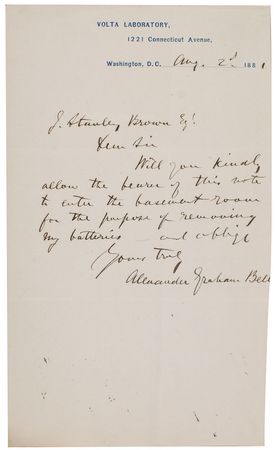 Lot #176 Alexander Graham Bell: Failing to save President Garfield?s life with his battery-powered metal detector, Alexander Graham Bell gives up hope - Image 2