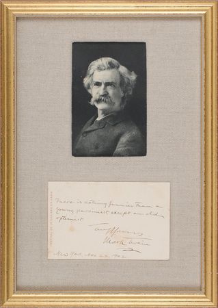 Lot #678 Samuel L. Clemens: ?There is nothing funnier than a young pessimist, except an old optimist? - Image 1