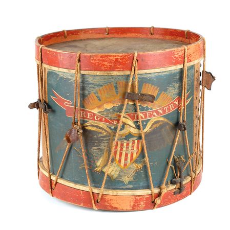 Lot #424 Union Drum: Fabulous patriotic Union snare drum - Image 1
