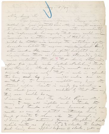 Lot #447 John Ericsson Handwritten Letter Signed - Image 1