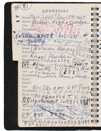Lot #908 Sean Flynn Address Book and Business Cards - Image 1
