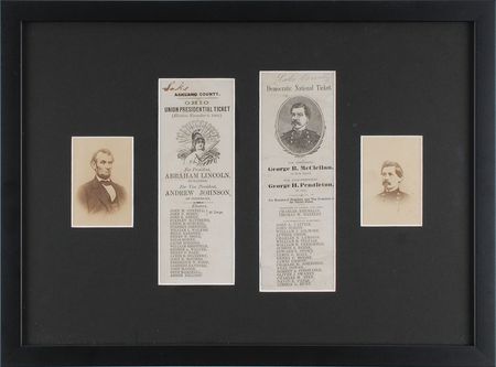 Lot #17 Abraham Lincoln Election Ticket