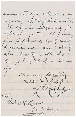 Lot #451 Winfield Scott Hancock Handwritten Letter Signed - Image 2