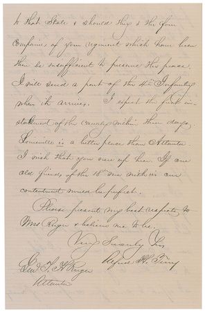 Lot #408 Alfred H. Terry: “I was sorry to be obliged to take three of your companies for South Carolina but things looked very badly there” - Image 4