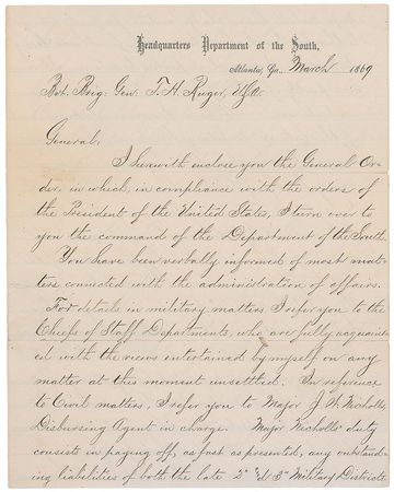 Lot #394 George G. Meade Signed Letter - Image 1
