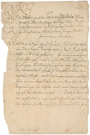 Lot #331 King Frederick I of Prussia Signed Letter - Image 1