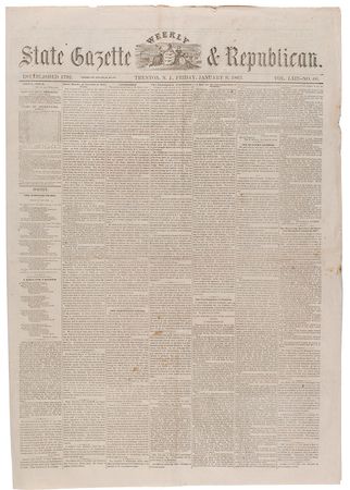 Lot #25 Emancipation Proclamation Newspaper