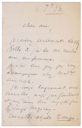 Lot #801 Leo Delibes Handwritten Letter Signed - Image 1
