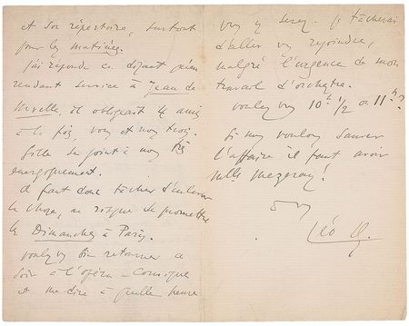 Lot #801 Leo Delibes Handwritten Letter Signed - Image 4