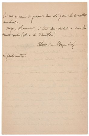 Lot #223 Alexis de Tocqueville Handwritten Letter Signed - Image 2