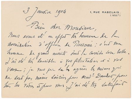 Lot #605 Gustave Eiffel: In praise of his son-in-law, former head of the French Cipher Bureau - Image 1