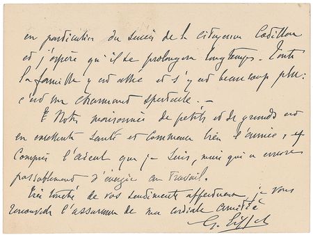Lot #605 Gustave Eiffel: In praise of his son-in-law, former head of the French Cipher Bureau - Image 2