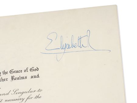 Lot #278 Queen Elizabeth II Signed Document - Image 2