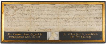 Lot #143 William Penn: Very early 1681 Pennsylvania land grant - Image 1