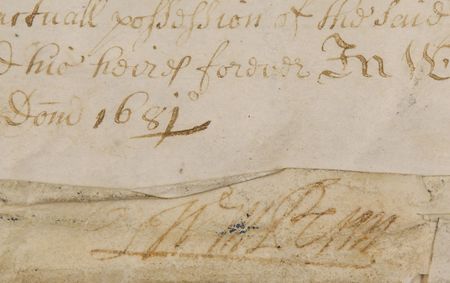 Lot #143 William Penn: Very early 1681 Pennsylvania land grant - Image 2