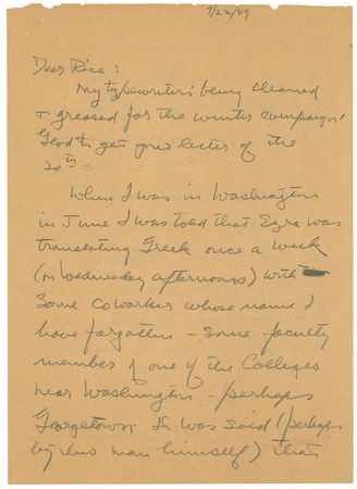 Lot #713 Ezra Pound and William Carlos Williams: ?Ezra was translating Greek once a week? - Image 2
