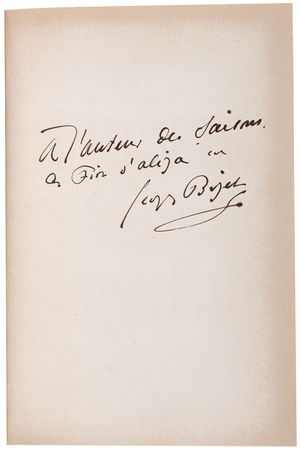 Lot #772 Georges Bizet: Rare printing inscribed to a fellow French composer - Image 1