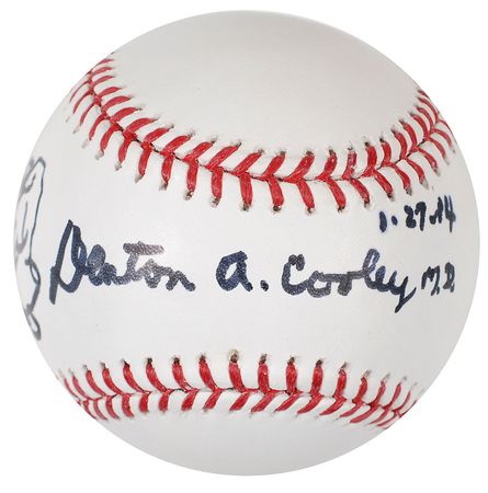 Lot #306 Denton Cooley Baseball - Image 1
