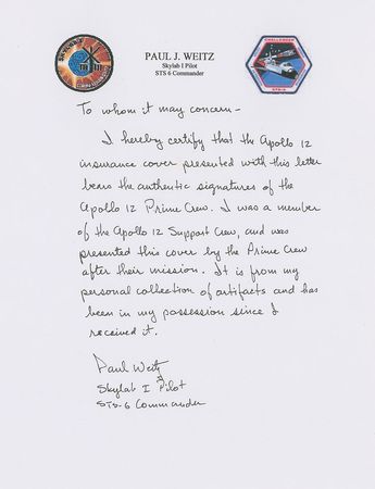 Lot #520 Apollo 12: From the personal collection of support crew member Paul Weitz - Image 3