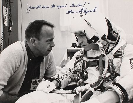Lot #529 Frank Borman and Alan Shepard Signed Photograph and Signature - Image 1