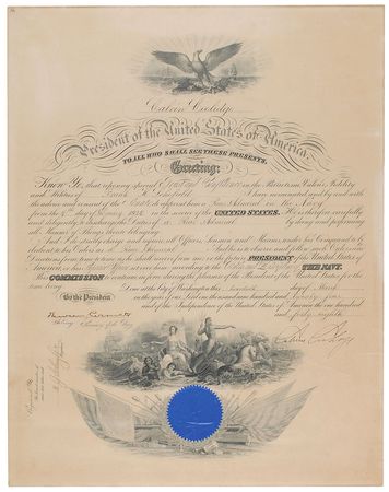 Lot #43 Calvin Coolidge Signed Document