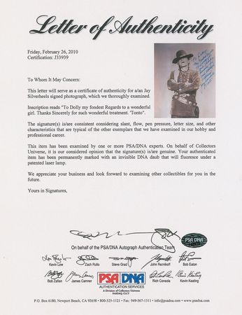Lot #1011 Jay Silverheels Signed Photograph - Image 2