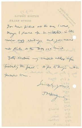 Lot #219 John Maynard Keynes Handwritten Letter Signed - Image 2