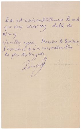 Lot #210 Henri Poincare: Rare letter from one of the 20th century’s greatest mathematicians - Image 2