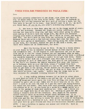 Lot #694 Ernest Hemingway: ?The measure of a book is how good the stuff is that you can throw out? - Image 2
